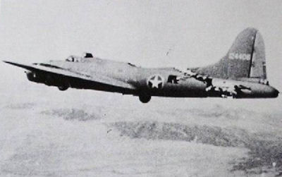 tail section shot up on a B-17 